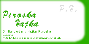 piroska hajka business card